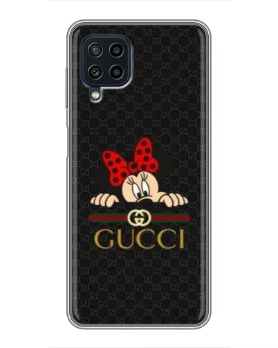 Чехол для Samsung Galaxy A22 с картинкой «Минни Маус Gucci — черный»