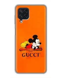 Чехол для Samsung Galaxy A22 с картинкой «Микки Маус Gucci — оранж»