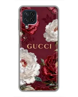 Чехол для Samsung Galaxy A22 с картинкой «Gucci — бордовые розы»