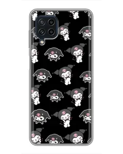 Чехол для Samsung Galaxy A22 с картинкой «Черный паттерн Kuromi»
