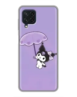 Чехол для Samsung Galaxy A22 с картинкой «Kuromi с зонтиком»