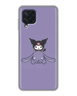 Чехол для Samsung Galaxy A22 с картинкой «Kuromi на лиловом фоне»