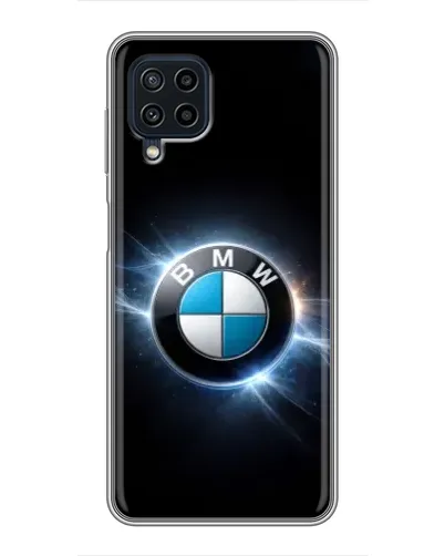 Чехол для Samsung Galaxy A22 с картинкой «BMW — неоновое сияние»