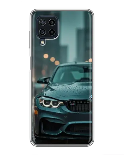 Чехол для Samsung Galaxy A22 с картинкой «BMW в огнях города»