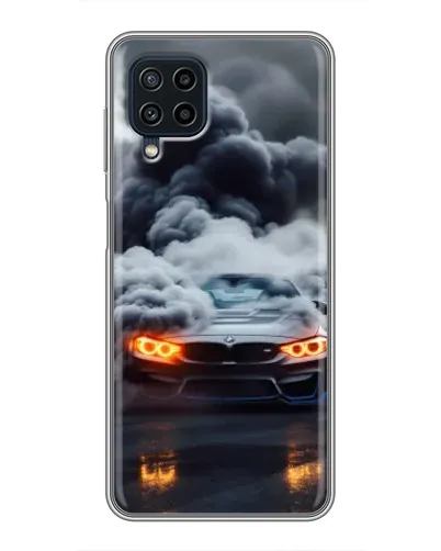 Чехол для Samsung Galaxy A22 с картинкой «BMW в дыму»