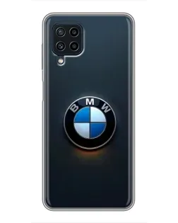 Чехол для Samsung Galaxy A22 с картинкой «Логотип BMW — минимализм»