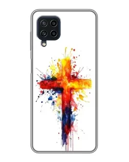 Чехол для Samsung Galaxy A22 с картинкой «Акварельный крест»