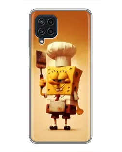 Чехол для Samsung Galaxy A22 с картинкой «Губка Боб повар»