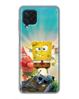 Чехол для Samsung Galaxy A22 с картинкой «Спанч Боб победитель»