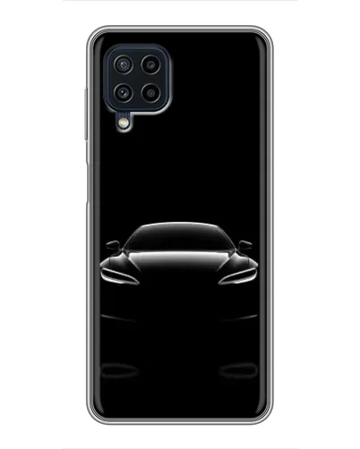Чехол для Samsung Galaxy A22 с картинкой «Силуэт Tesla Night»