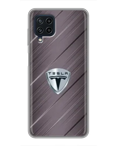 Чехол для Samsung Galaxy A22 с картинкой «Металлическая текстура Tesla»