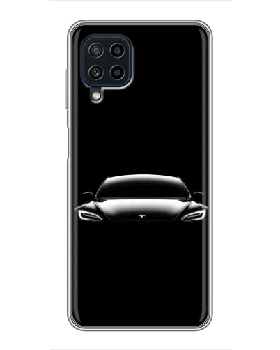 Чехол для Samsung Galaxy A22 с картинкой «Фары Tesla Night»