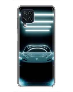 Чехол для Samsung Galaxy A22 с картинкой «Tesla в неоне» Чехол для Samsung Galaxy A22 с картинкой «Tesla в неоне»