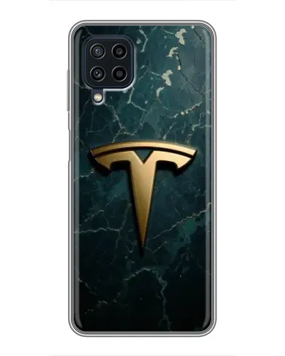 Чехол для Samsung Galaxy A22 с картинкой «Мраморная Tesla Gold»