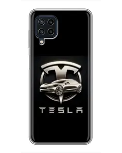 Чехол для Samsung Galaxy A22 с картинкой «Tesla — серебристое авто» Чехол для Samsung Galaxy A22 с картинкой «Tesla — серебристое авто»