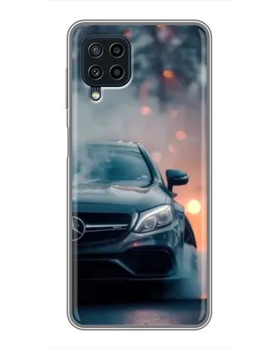 Чехол для Samsung Galaxy A22 с картинкой «Mercedes — ночной город»