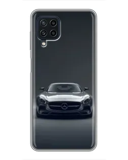 Чехол для Samsung Galaxy A22 с картинкой «Mercedes на черном»