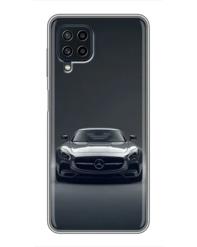 Чехол для Samsung Galaxy A22 с картинкой «Mercedes на черном»