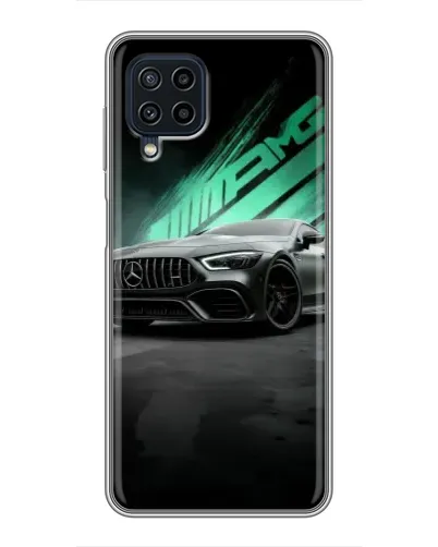 Чехол для Samsung Galaxy A22 с картинкой «Темный Mercedes AMG»