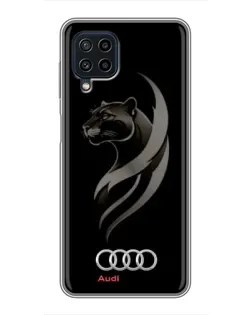 Чехол для Samsung Galaxy A22 с картинкой «Графика — пантера и Audi»