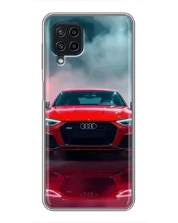 Чехол для Samsung Galaxy A22 с картинкой «Audi RS — красный стиль»