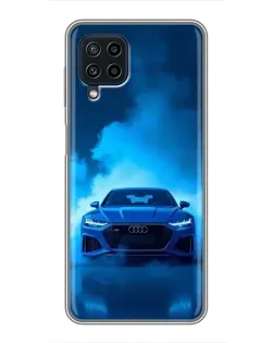 Чехол для Samsung Galaxy A22 с картинкой «Audi — голубая энергия»