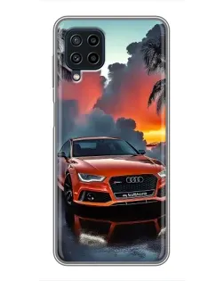 Чехол для Samsung Galaxy A22 с картинкой «Audi — закат»