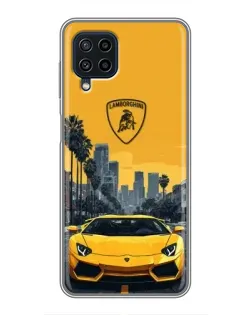 Чехол для Samsung Galaxy A22 с картинкой «Желтый Lamborghini город» Чехол для Samsung Galaxy A22 с картинкой «Желтый Lamborghini город»