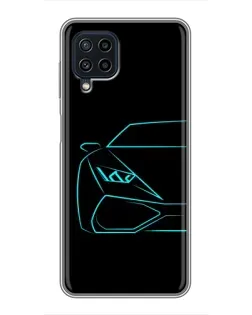 Чехол для Samsung Galaxy A22 с картинкой «Голубой силуэт Lamborghini» Чехол для Samsung Galaxy A22 с картинкой «Голубой силуэт Lamborghini»