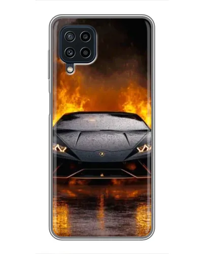 Чехол для Samsung Galaxy A22 с картинкой «Lamborghini в огне»