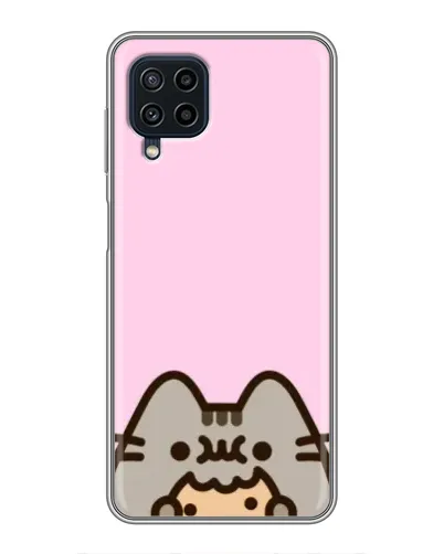 Чехол для Samsung Galaxy A22 с картинкой «Pusheen и печенье»
