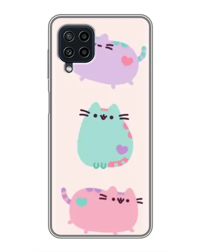 Чехол для Samsung Galaxy A22 с картинкой «Pusheen трио»