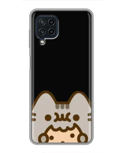 Чехол для Samsung Galaxy A22 с картинкой «Пушин на черном»