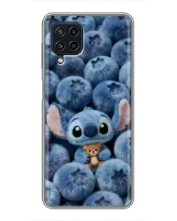 Чехол для Samsung Galaxy A22 с картинкой «Стич и голубика» Чехол для Samsung Galaxy A22 с картинкой «Стич и голубика»