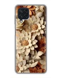 Чехол для Samsung Galaxy A22 с картинкой «Бежевый флористический декор»