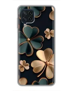 Чехол для Samsung Galaxy A22 с картинкой «Клевер в золоте»