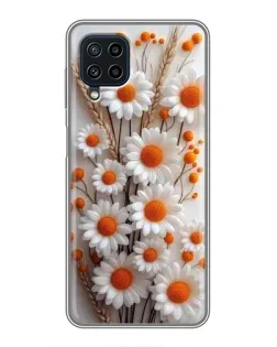 Чехол для Samsung Galaxy A22 с картинкой «Белые сухоцветы»