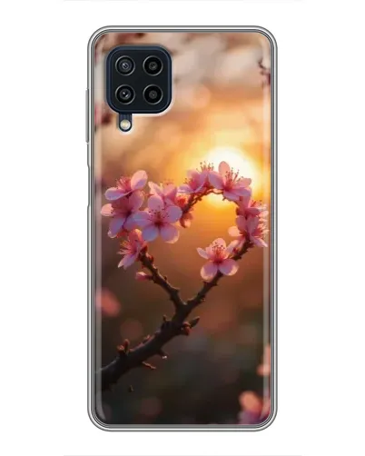 Чехол для Samsung Galaxy A22 с картинкой «Розовый цвет сердце на фоне заката» Чехол для Samsung Galaxy A22 с картинкой «Розовый цвет сердце на фоне заката»