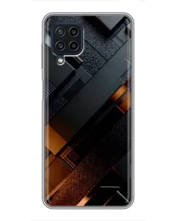 Чехол для Samsung Galaxy A22 с картинкой «Черные геометрические блоки»