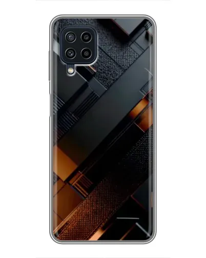 Чехол для Samsung Galaxy A22 с картинкой «Черные геометрические блоки»
