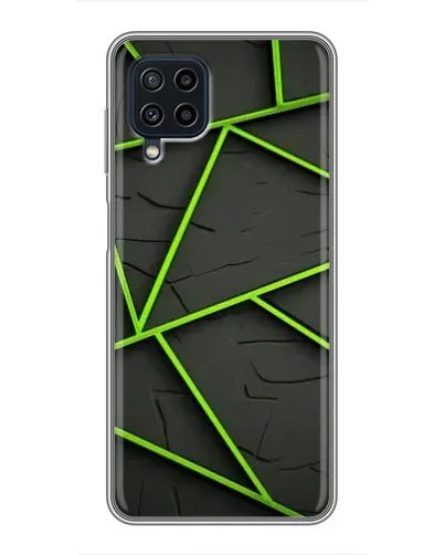 Чехол для Samsung Galaxy A22 с картинкой «Зеленые геометрические линии»