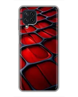 Чехол для Samsung Galaxy A22 с картинкой «Красная глянцевая сетка»