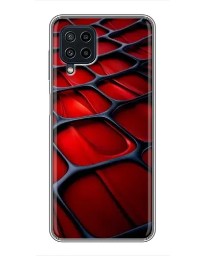 Чехол для Samsung Galaxy A22 с картинкой «Красная глянцевая сетка»