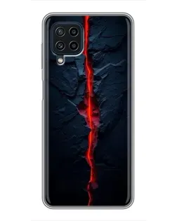 Чехол для Samsung Galaxy A22 с картинкой «Kрасная лавовая трещина»