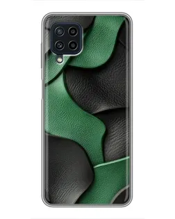 Чехол для Samsung Galaxy A22 с картинкой «Зеленые кожаные волны»