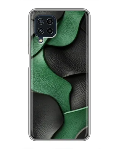 Чехол для Samsung Galaxy A22 с картинкой «Зеленые кожаные волны»