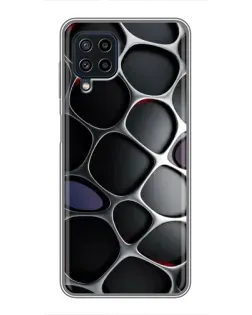 Чехол для Samsung Galaxy A22 с картинкой «Объемная темная решетка»