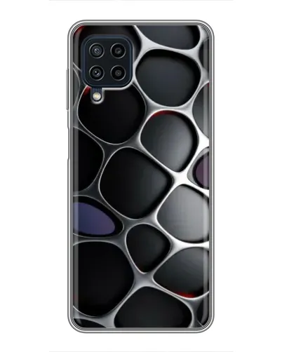 Чехол для Samsung Galaxy A22 с картинкой «Объемная темная решетка»