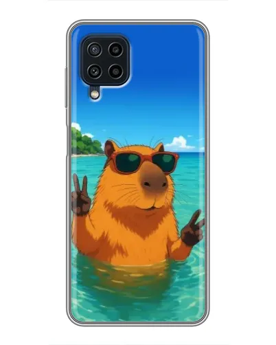 Чехол для Samsung Galaxy A22 с картинкой «Морская капибара»