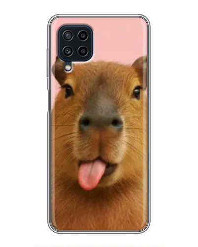 Чехол для Samsung Galaxy A22 с картинкой «Капибара с языком»